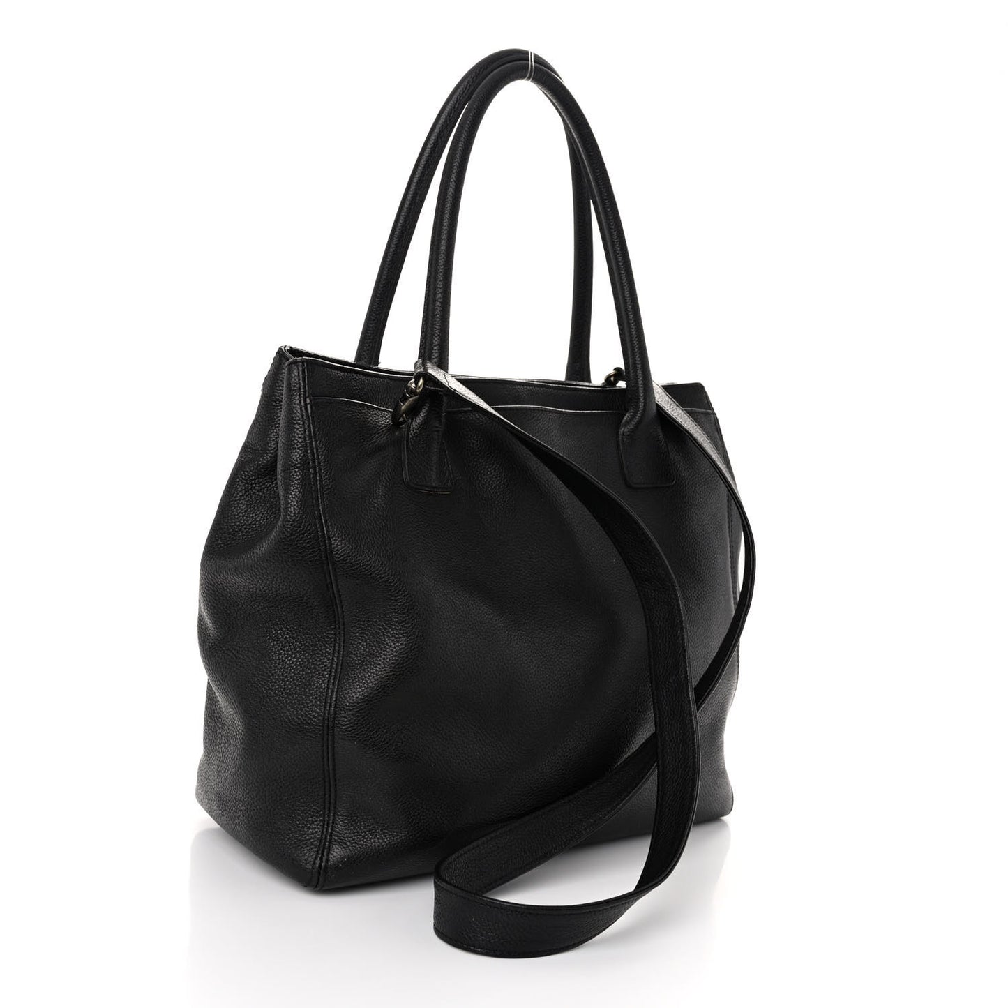Caviar Tall Cerf Tote Black