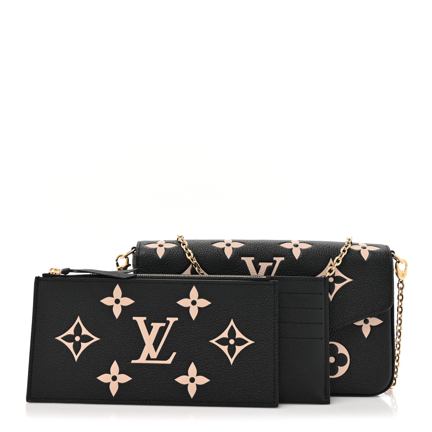 Louis Vuitton Empreinte Monogram Giant Felicie Pochette Black Beige 3 of 13