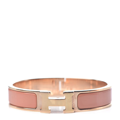 Hermes Enamel Narrow Clic Clac H Bracelet PM Peach Melba 1 of 5