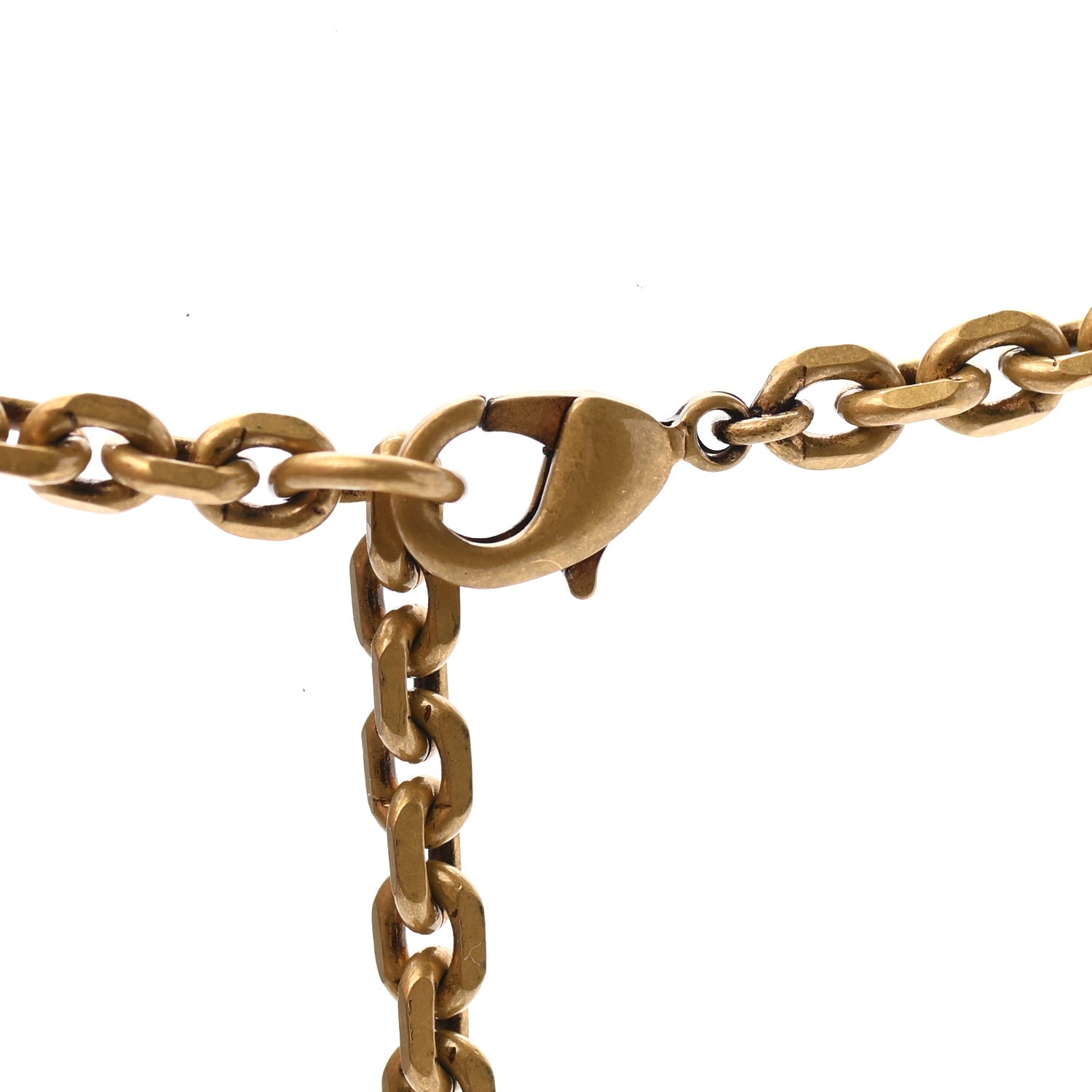 Christian Dior Metal D Letter Necklace Aged Gold 5 of 6