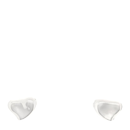 Tiffany Sterling Silver 10mm Elsa Peretti Full Heart Earrings 1 of 4