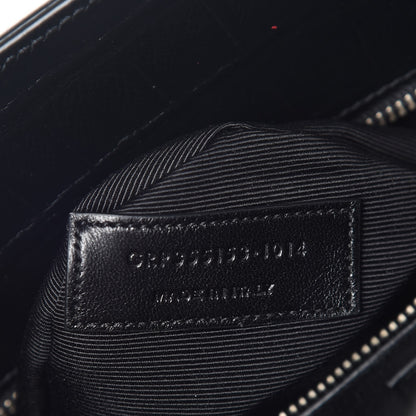 Saint Laurent Croc Calfskin Embossed Small Sac de Jour Black 7 of 7