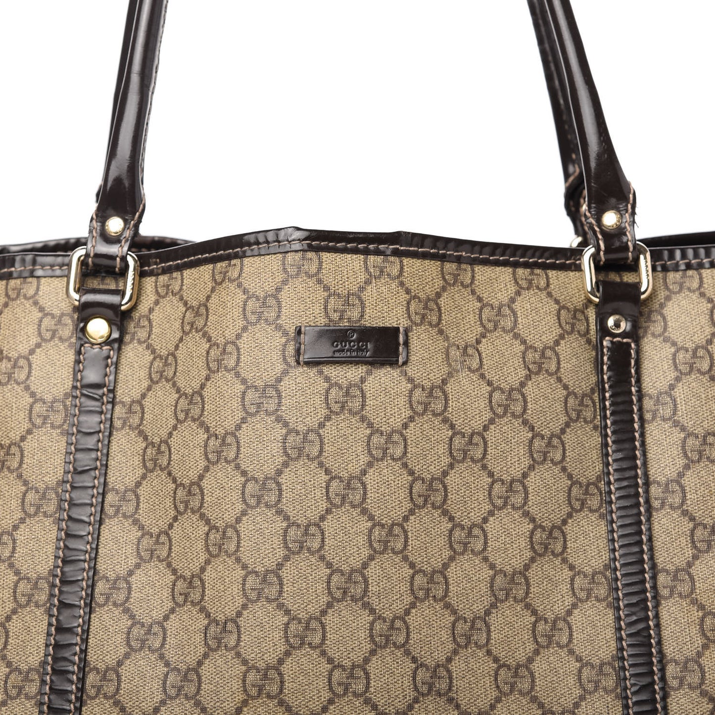 GG Plus Monogram Large Joy Tote Dark Brown