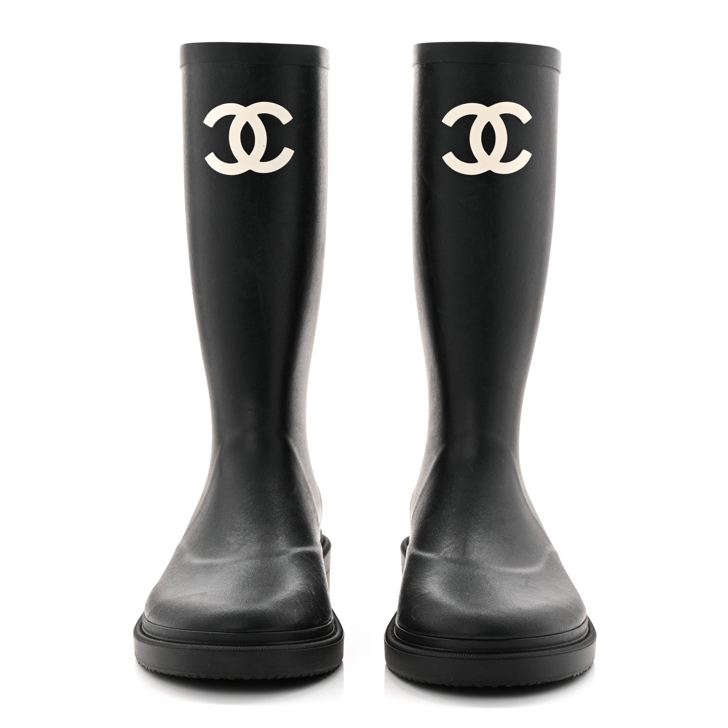 Chanel Caoutchouk CC High Boots 38 Black 2 of 8