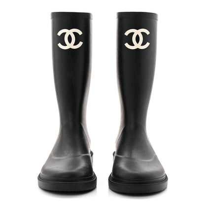 Chanel Caoutchouk CC High Boots 38 Black 2 of 8