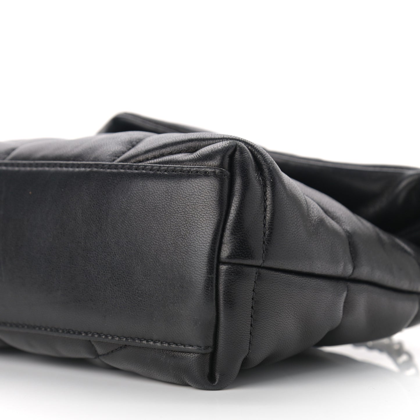 Lambskin Quilted Toy Loulou Puffer Monogram Chain Satchel Black