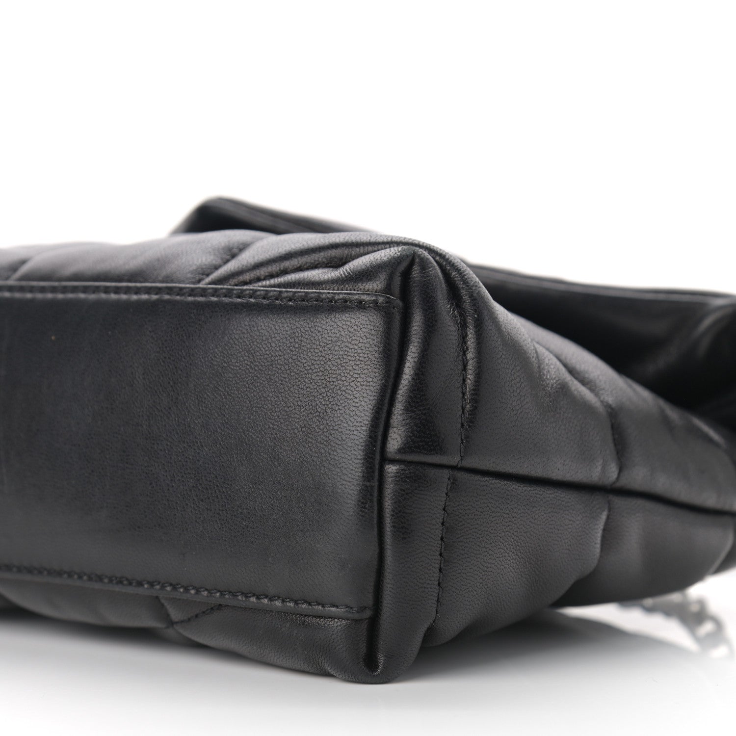 Saint Laurent Lambskin Quilted Toy Loulou Puffer Monogram Chain Satchel Black 10 of 10