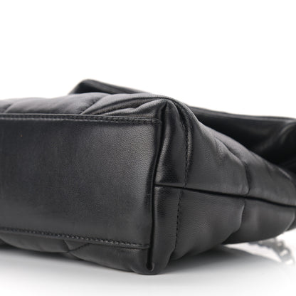 Saint Laurent Lambskin Quilted Toy Loulou Puffer Monogram Chain Satchel Black 10 of 10