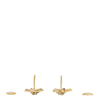 Chanel 18K Yellow Gold Diamond Small Comete Geode Earrings 3 of 4