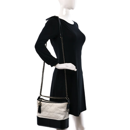 Chanel Aged Calfskin Quilted Medium Gabrielle Hobo Black White 2 of 10
