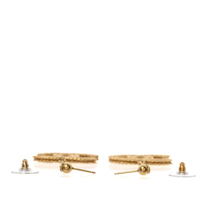 Chanel CC Drop Earrings Matte Gold 3 of 5