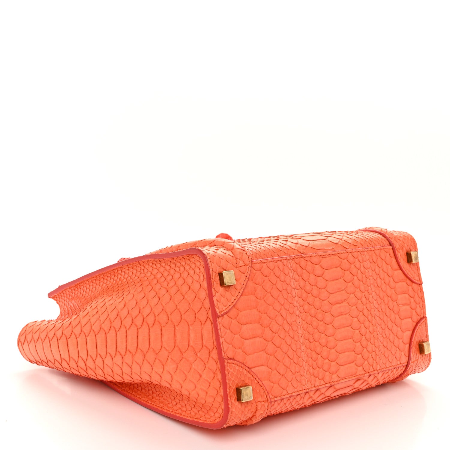 Celine Python Micro Luggage Orange 4 of 10