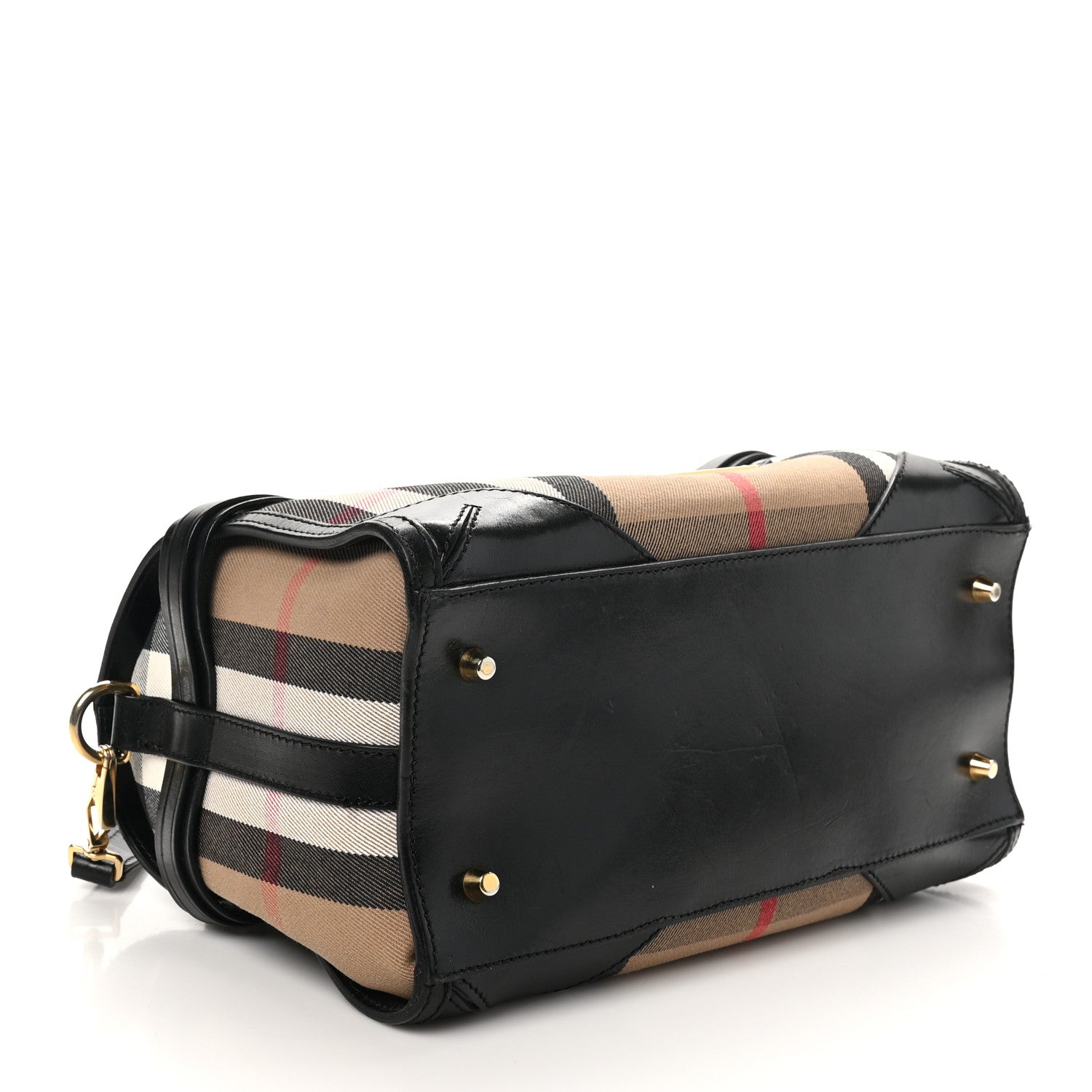 Burberry House Check Bridle Calfskin Medium Alchester Bowling Bag Black 4 of 10