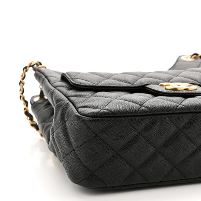 Chanel Caviar Quilted Wavy CC Hobo Black 9 of 11