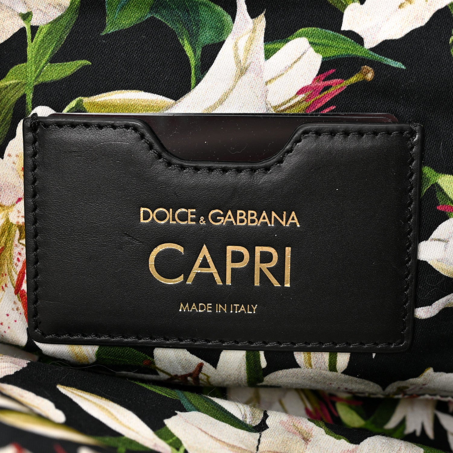 Dolce & Gabbana Canvas Lily Printed Iguana Capri Tote Black Multicolor 5 of 7