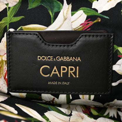 Dolce & Gabbana Canvas Lily Printed Iguana Capri Tote Black Multicolor 5 of 7
