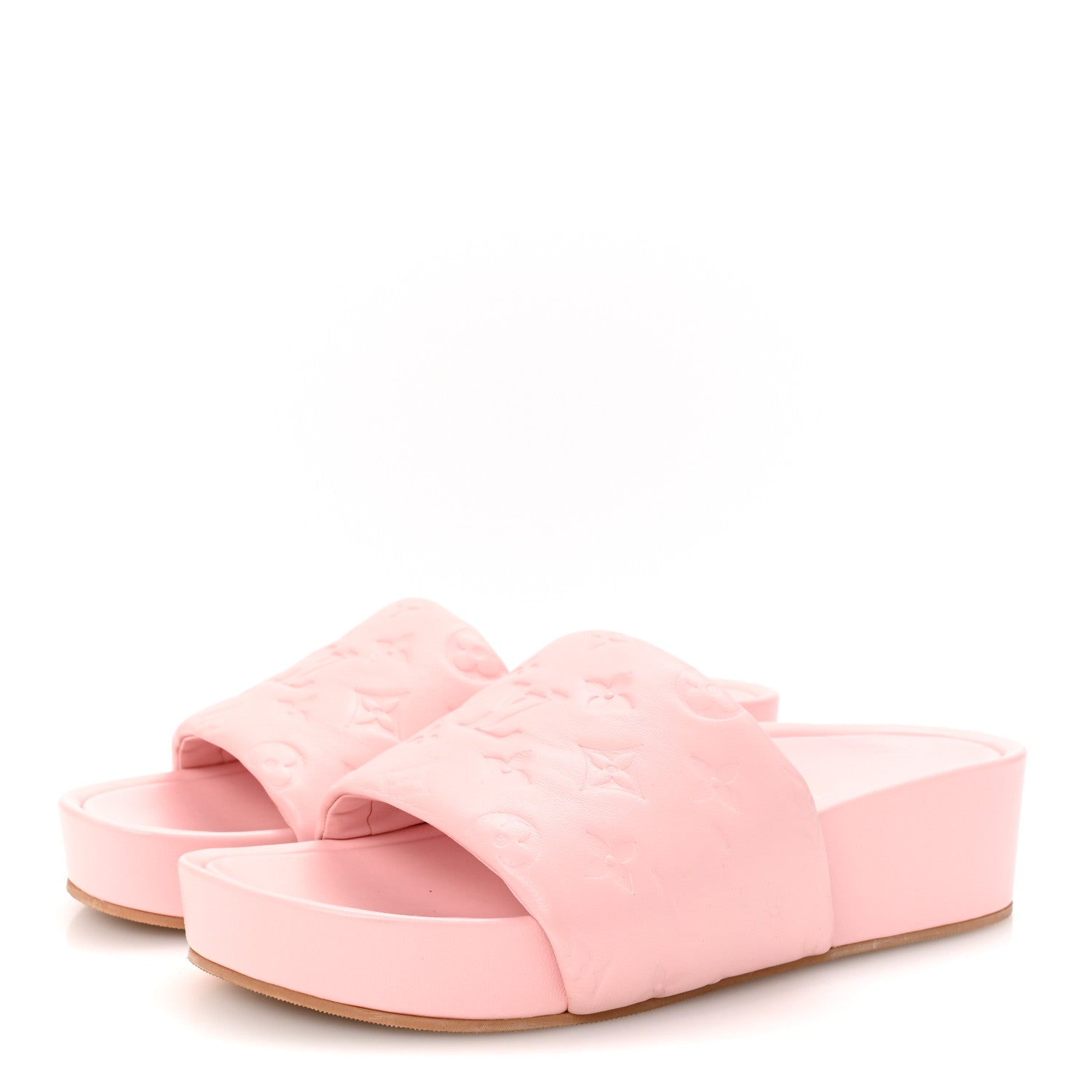 Louis Vuitton Lambskin Embossed Monogram Jumbo Flatform Mule Sandals 41 Rose Clair 4 of 9