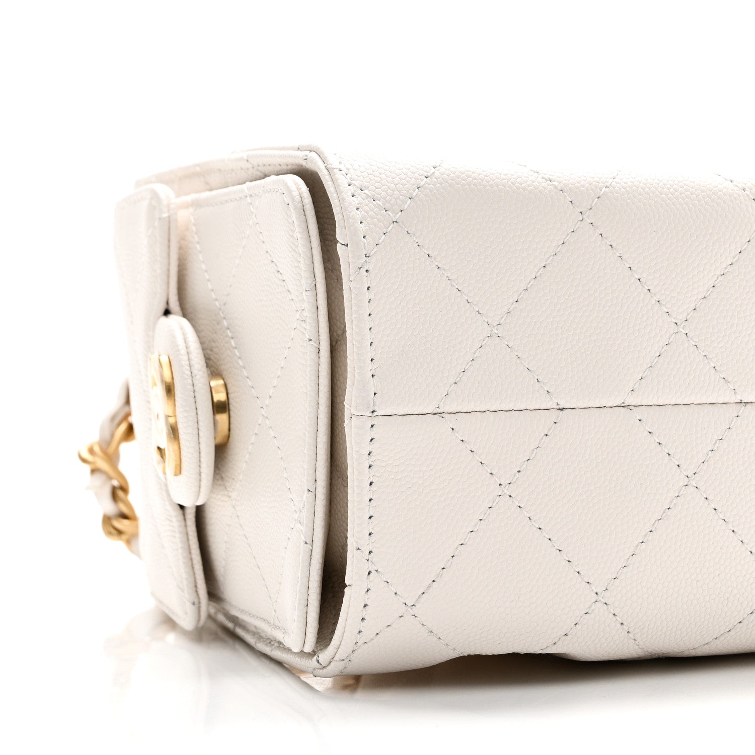 Chanel Caviar Quilted Mini Chanel 25 Handbag White 9 of 11