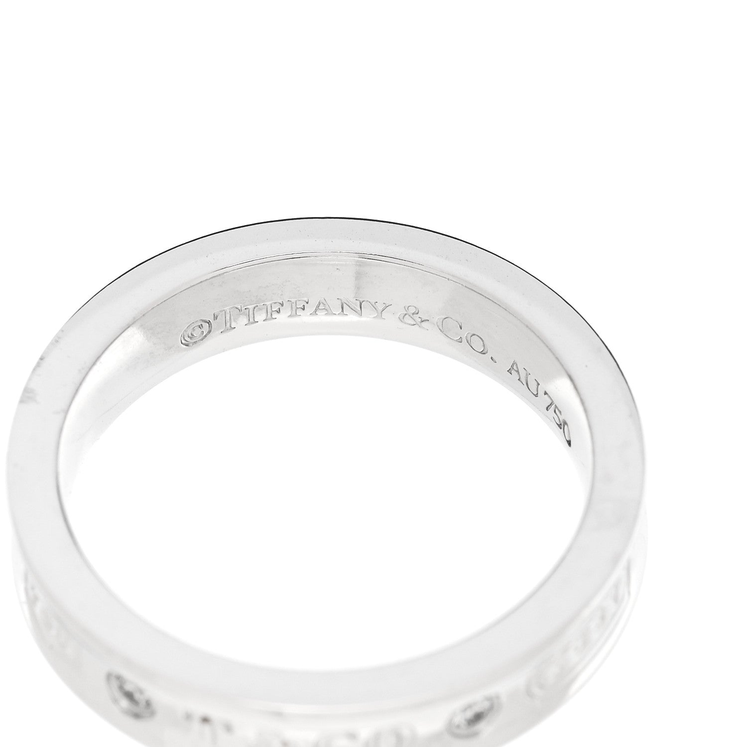 Tiffany 18K White Gold Diamond Narrow 1837 Ring 48 4.5 4 of 4