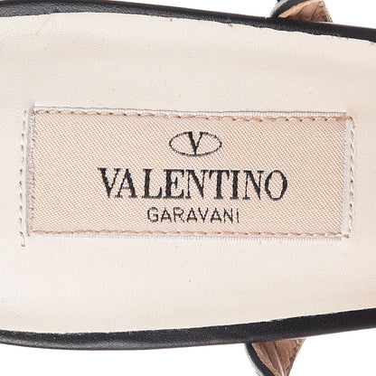 Valentino Garavani Calfskin Rockstud Ankle Strap 65mm Pumps 39.5 Light Ivory Black 6 of 8