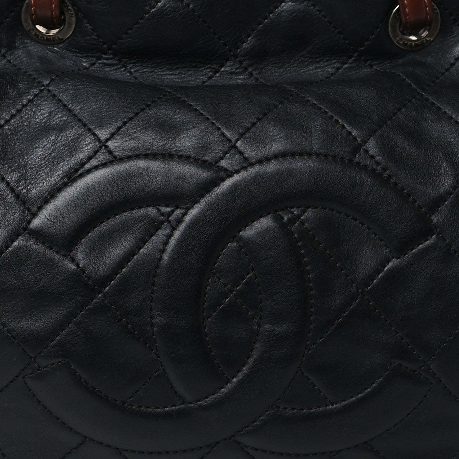 Chanel Iridescent Calfskin Quilted Country Chic Hobo Black 7 of 9