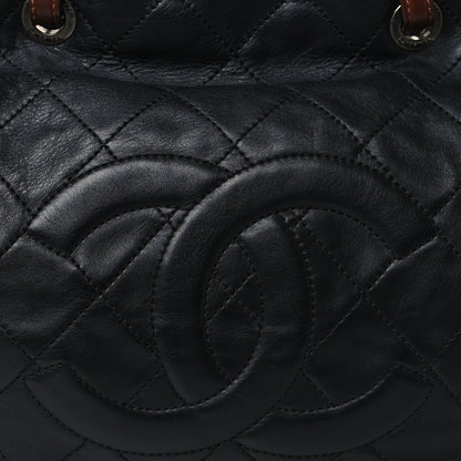 Chanel Iridescent Calfskin Quilted Country Chic Hobo Black 7 of 9