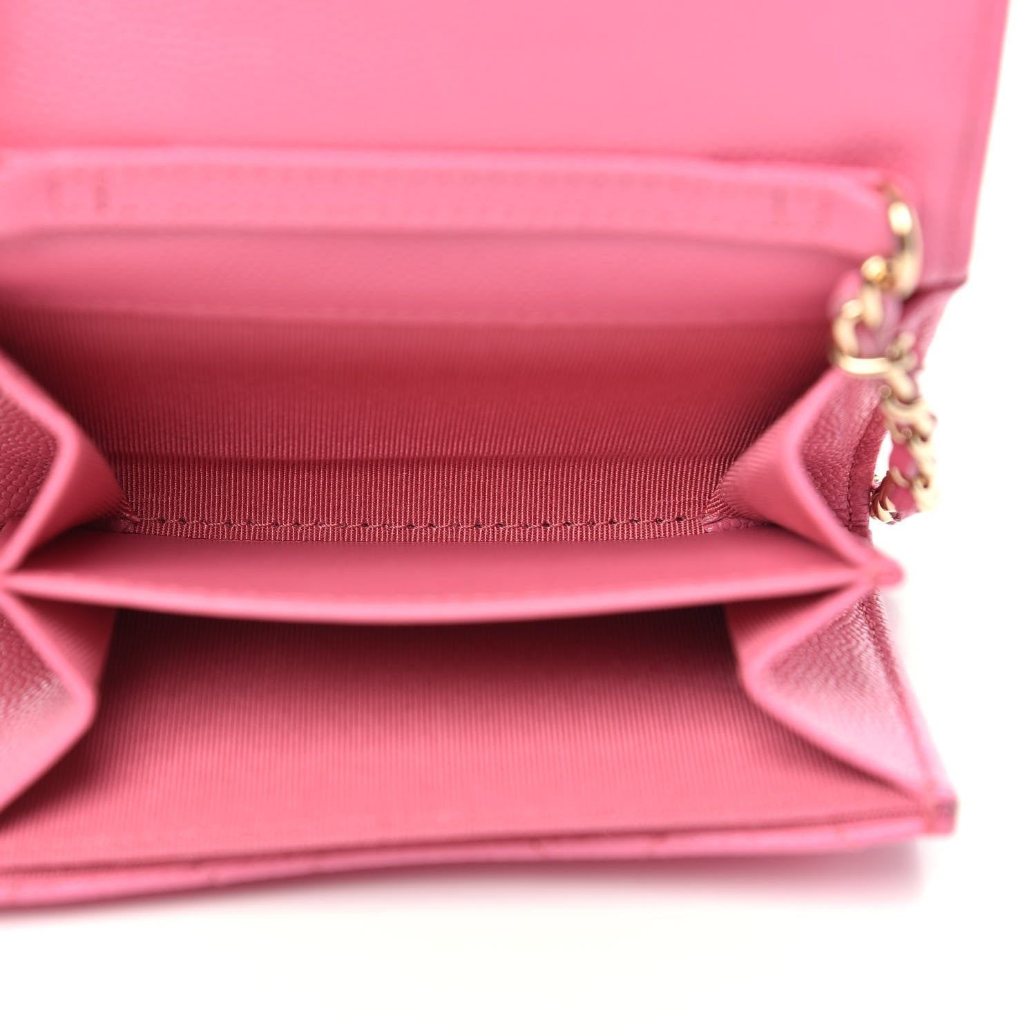 Chanel Caviar Quilted Flap Card Holder On Chain Pink 5 of 10