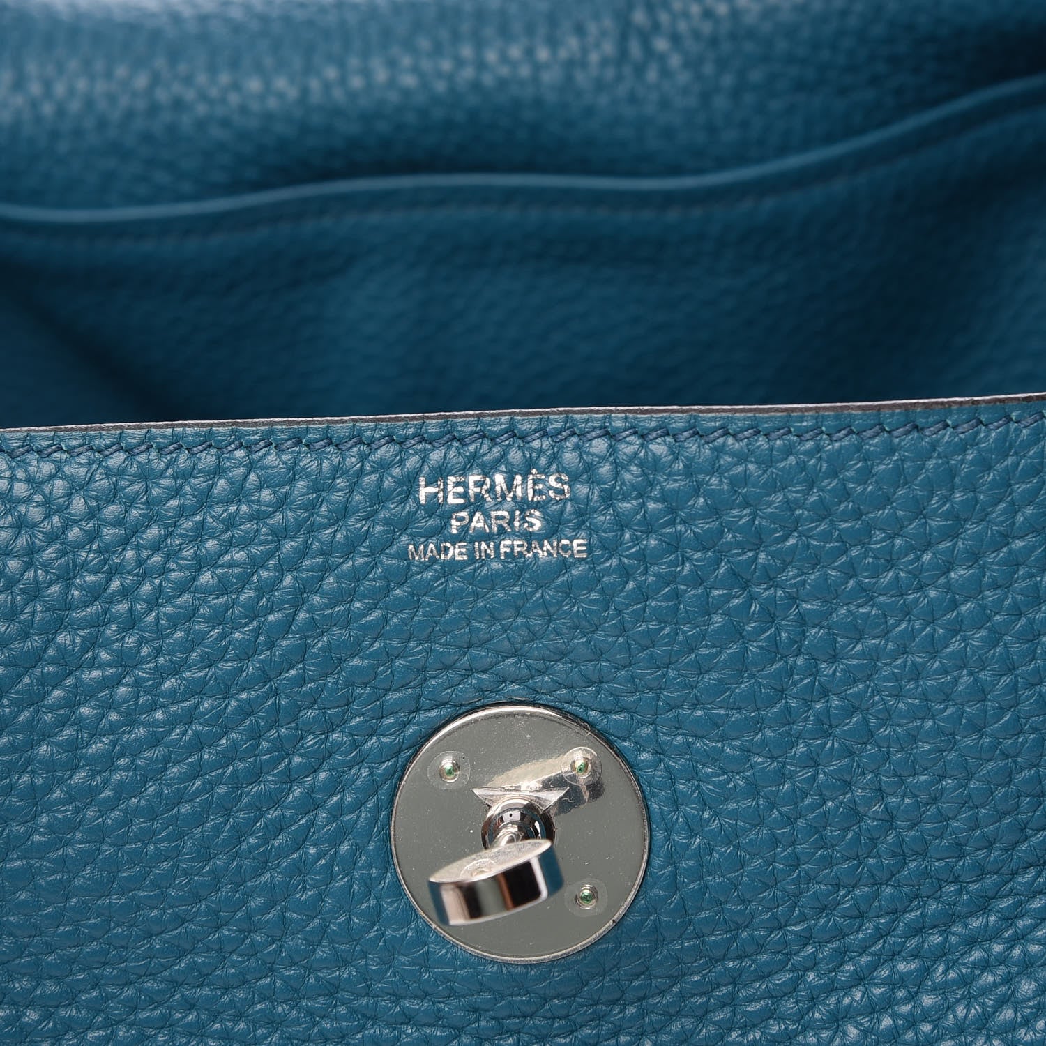 Hermes Taurillon Clemence Lindy 30 Bleu Izmir 7 of 12