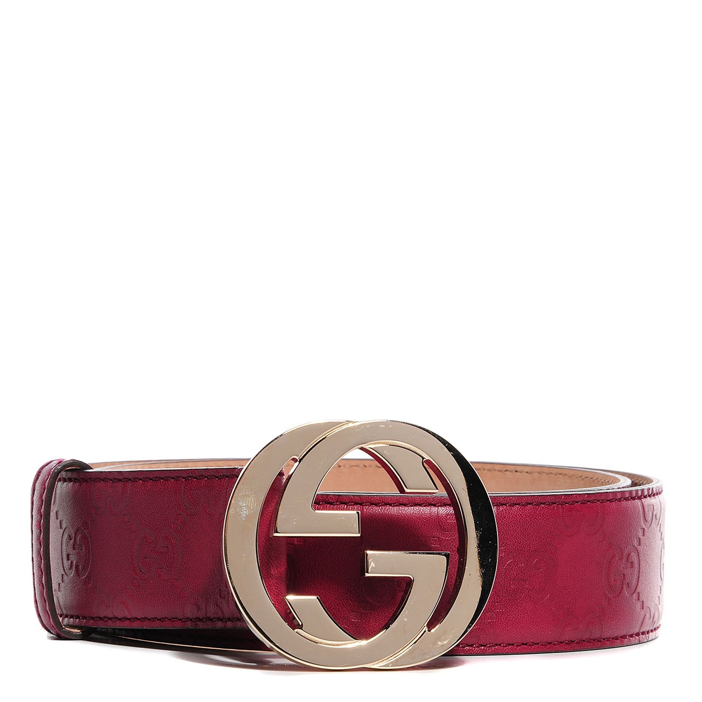 Guccissima Signature Interlocking G 40mm Belt 110 44 Classic Ruby