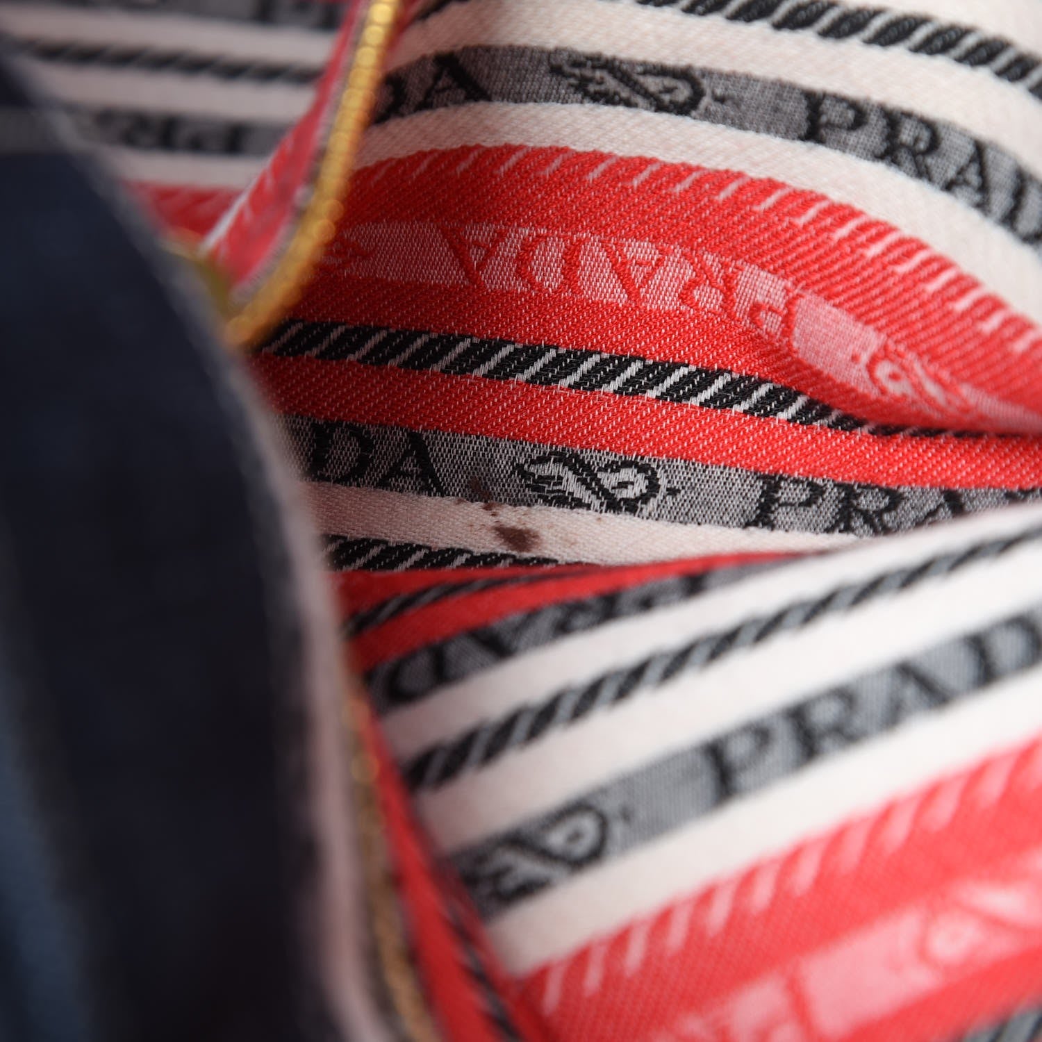 Prada Denim Logo Tote Blue Rosso 9 of 9