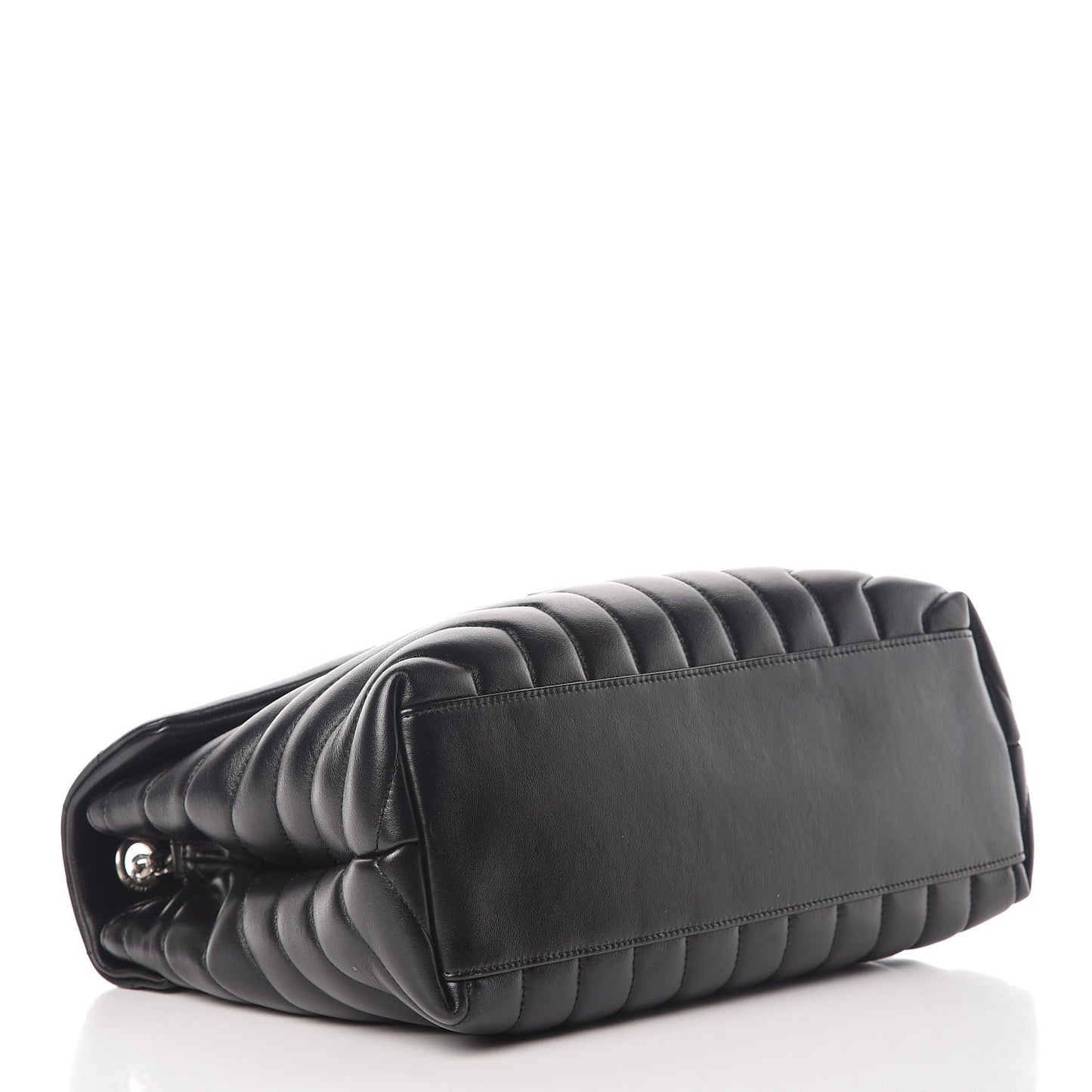Calfskin Y Quilted Monogram Medium Loulou Chain Satchel Black