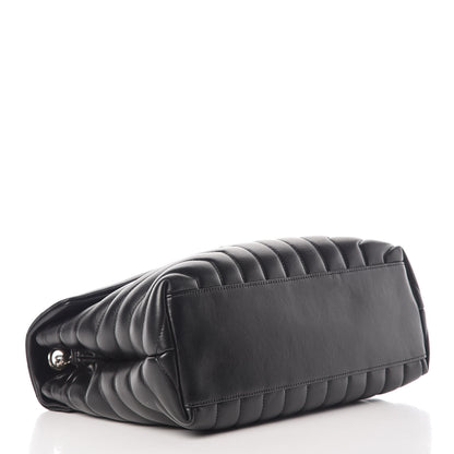 Saint Laurent Calfskin Y Quilted Monogram Medium Loulou Chain Satchel Black 4 of 13