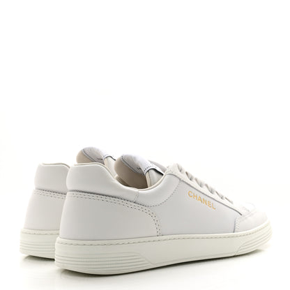 Chanel Calfskin Womens CC Logo Sneakers 40.5 White 3 of 8