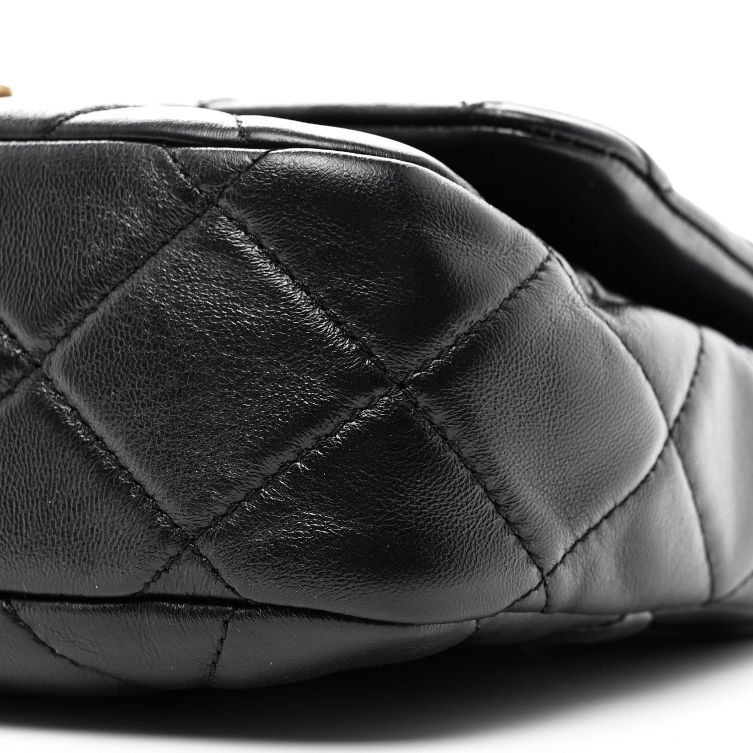 Chanel Lambskin Quilted Small Lacquered Chain Flap Black 10 of 10
