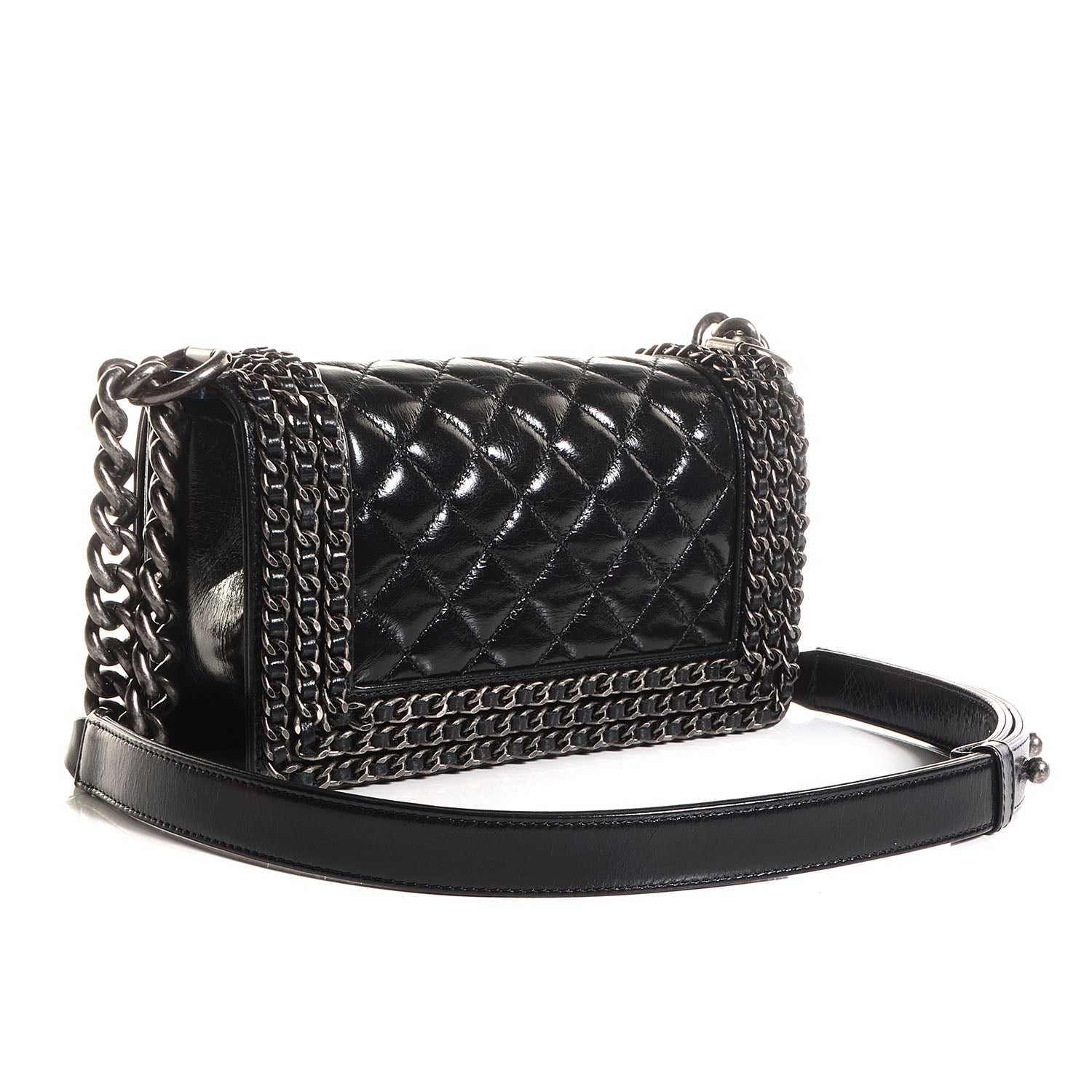 Chanel Calfskin Small Boy Chained Flap Black 3 of 8