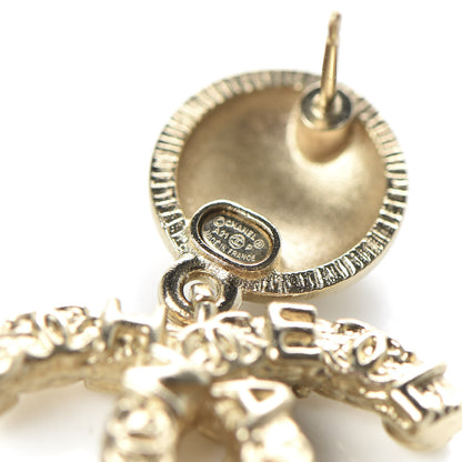Chanel Crystal CC Drop Logo Earrings Gold 5 of 6