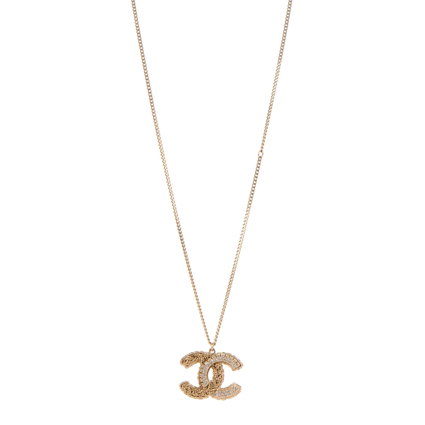 Crystal CC Necklace Light Gold