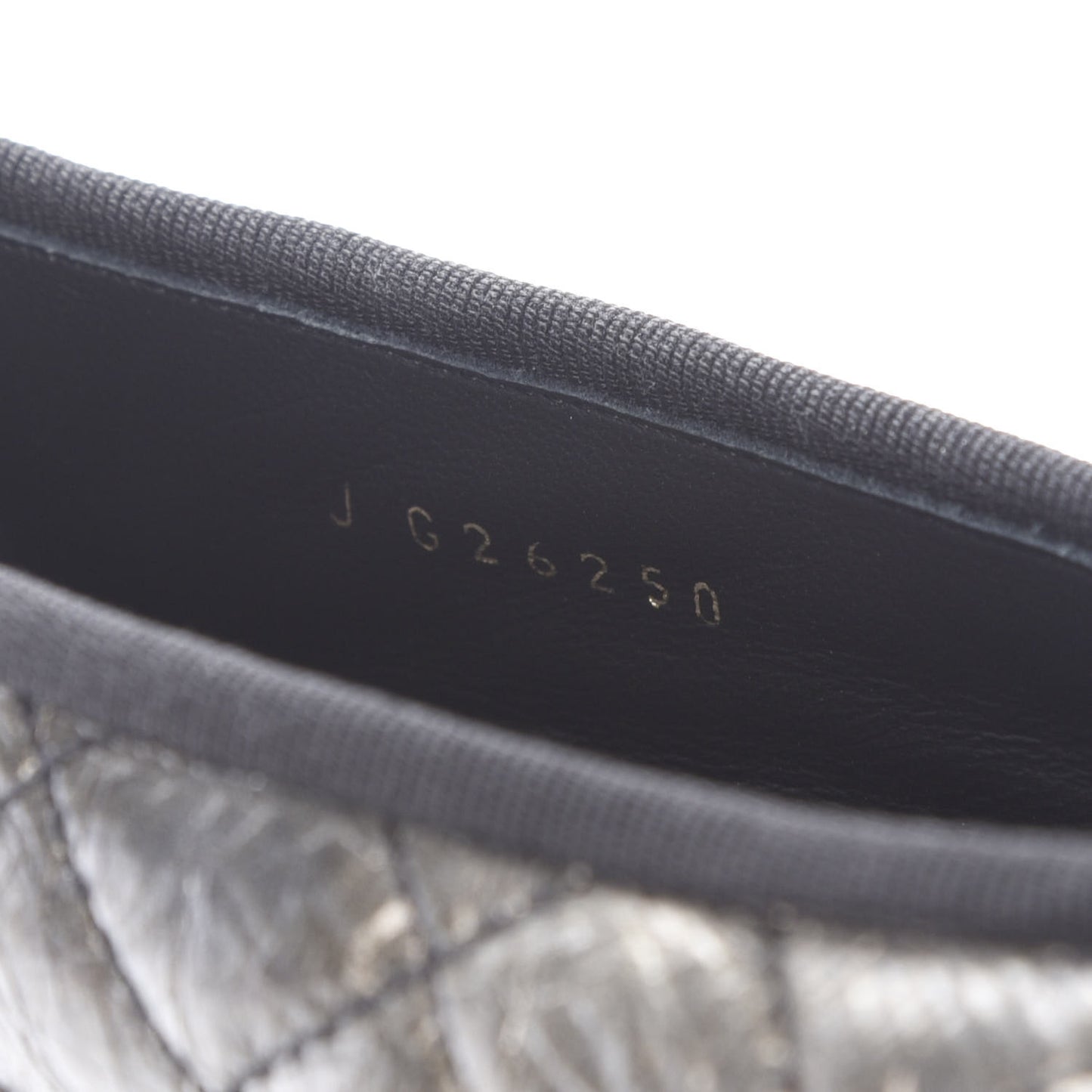 Aged Calfskin Quilted Cap Toe Ballerina Flats 37 Black