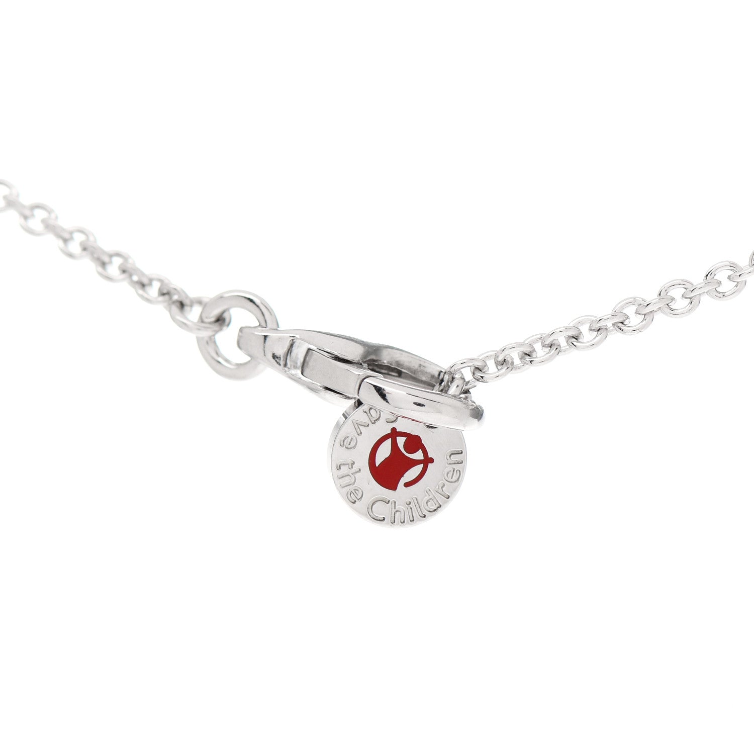 Bulgari Sterling Silver Ceramic Save The Children Pendant Necklace 5 of 7