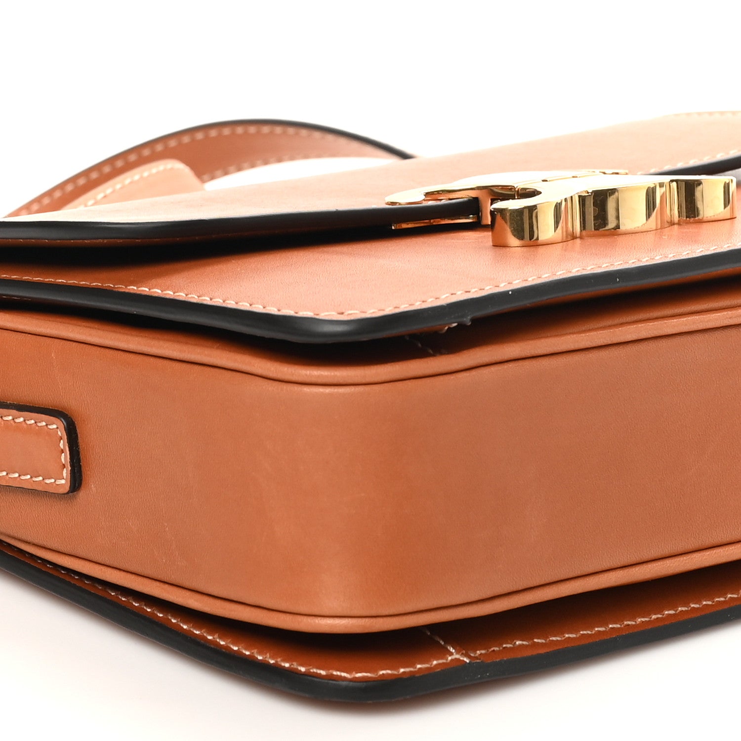 Celine Shiny Calfskin Teen Triomphe Tan 8 of 10