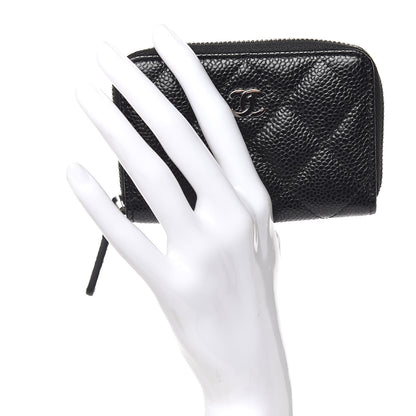 Chanel Caviar Quilted Zip Coin Purse Black 2 of 8