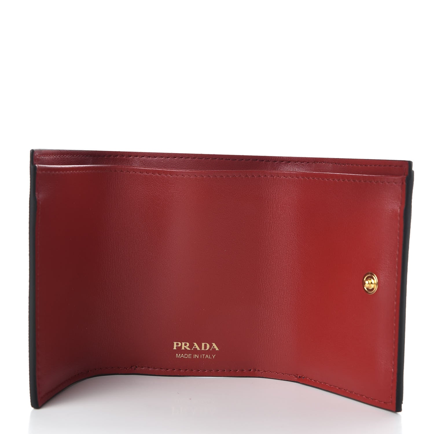 Prada Vitello Move Love Print Envelope Tri-Fold Wallet Black 5 of 7