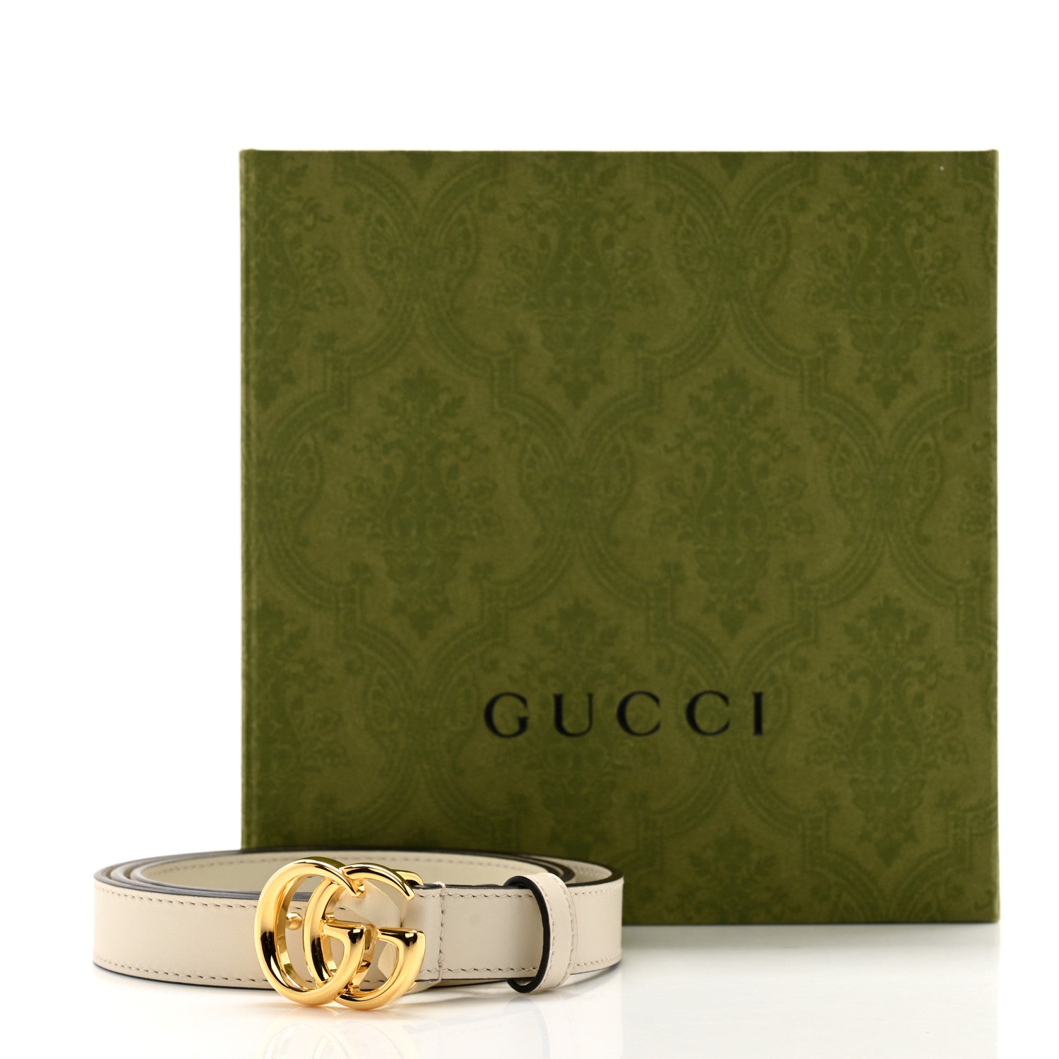 Gucci Calfskin Double G 20mm Belt 90 36 Mystic White 6 of 6