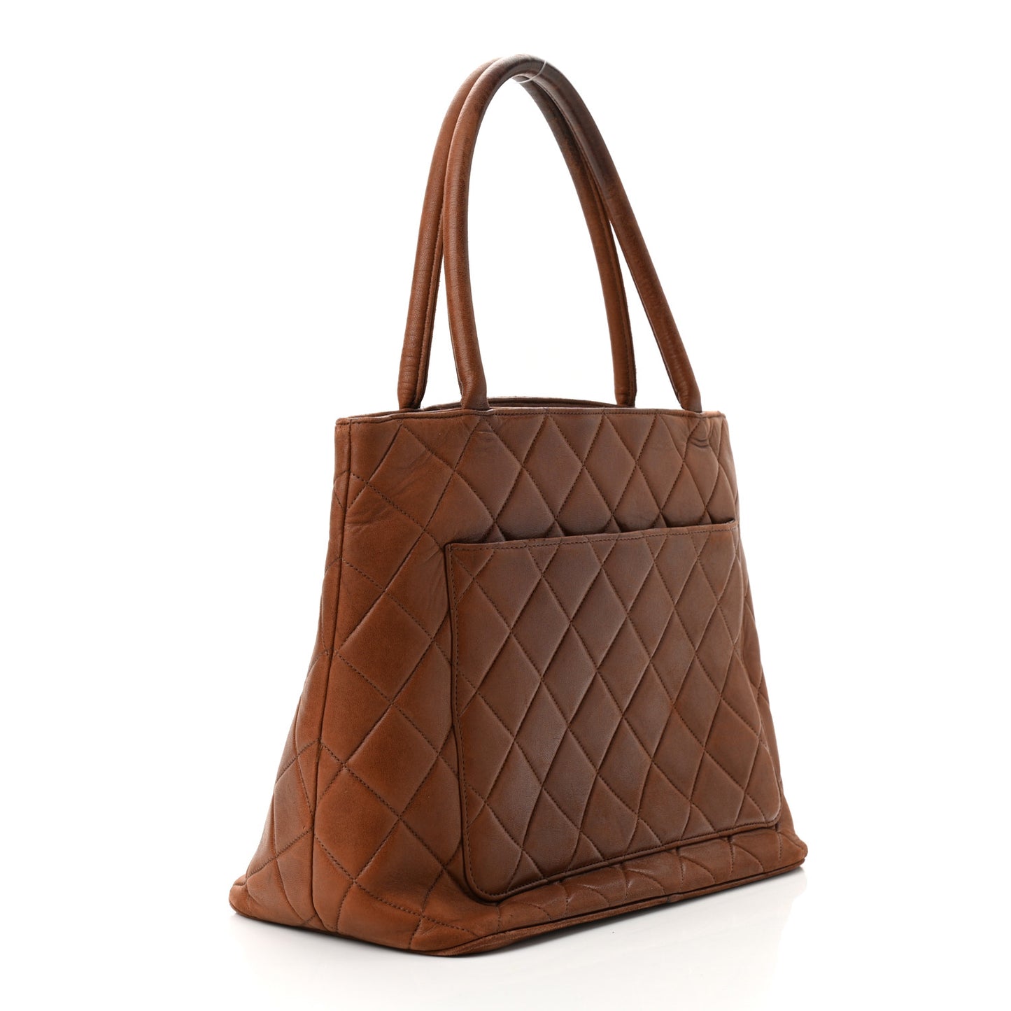 Lambskin Quilted Medallion Tote Brown