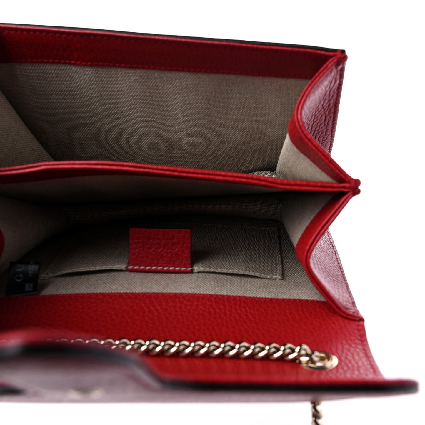 Dollar Calfskin Small Interlocking G Shoulder Bag Red