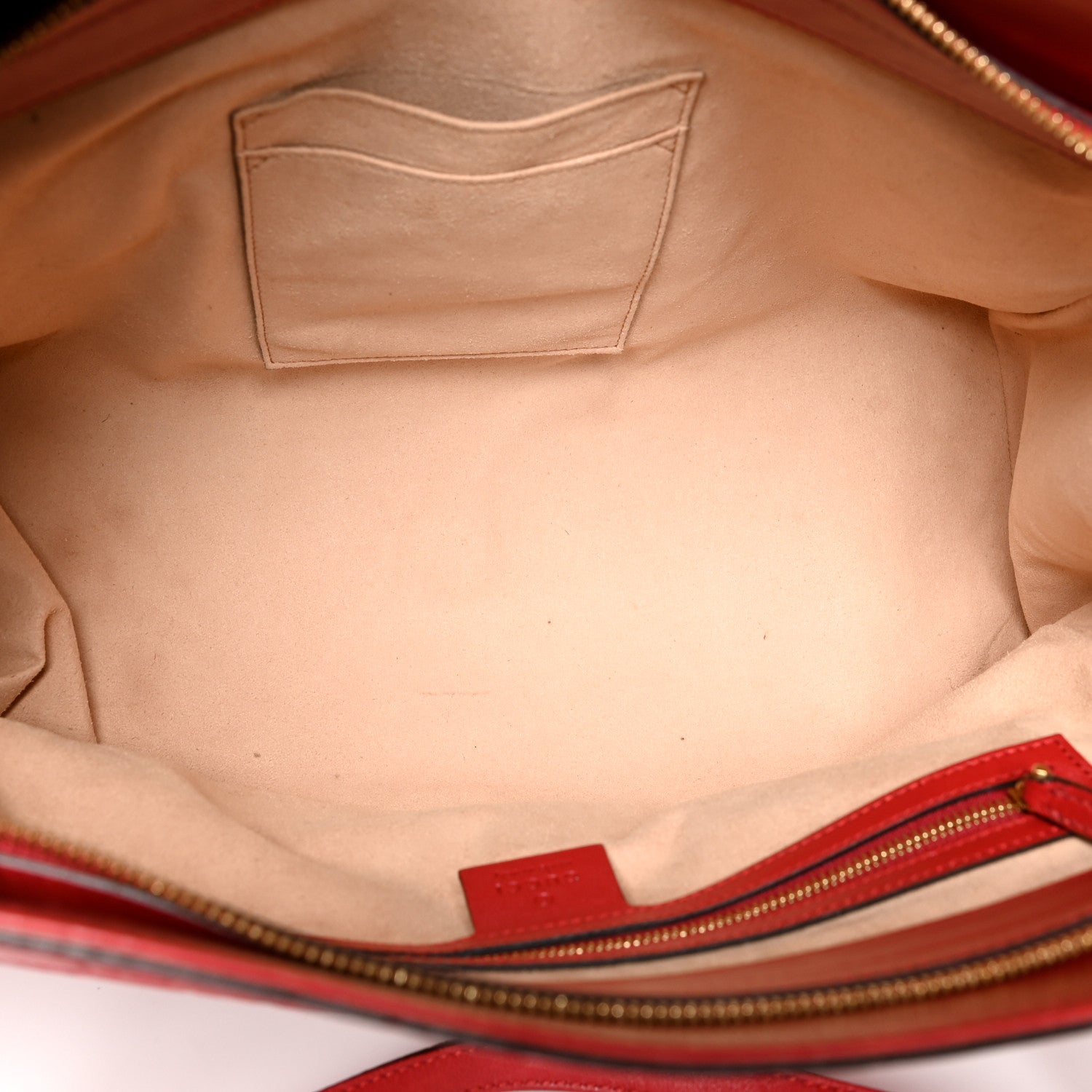 Gucci Soft Guccissima Signature Large Shoulder Tote Bag Hibiscus Red 5 of 10