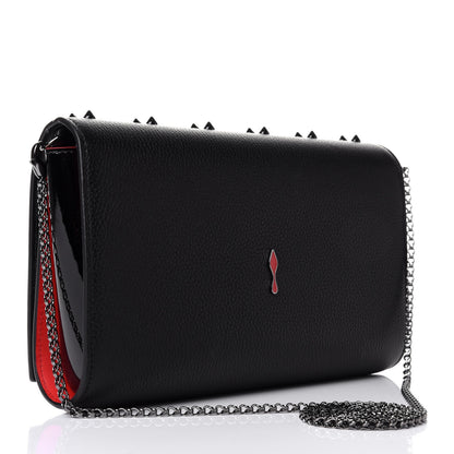 Christian Louboutin Calfskin Spikes Loubinthesky Paloma Clutch Black 2 of 5