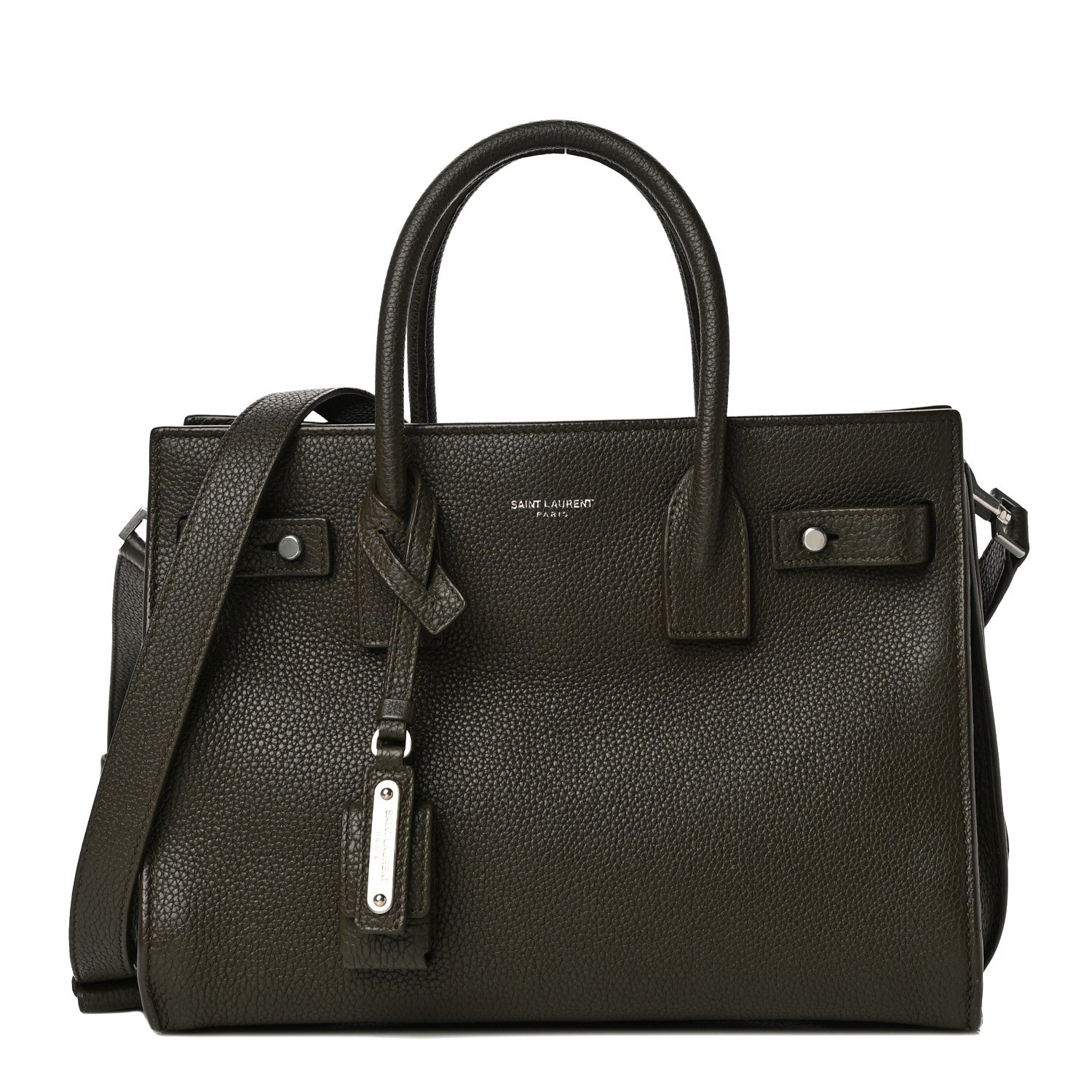 Saint Laurent Grained Calfskin Baby Sac De Jour Souple Earth 1 of 15