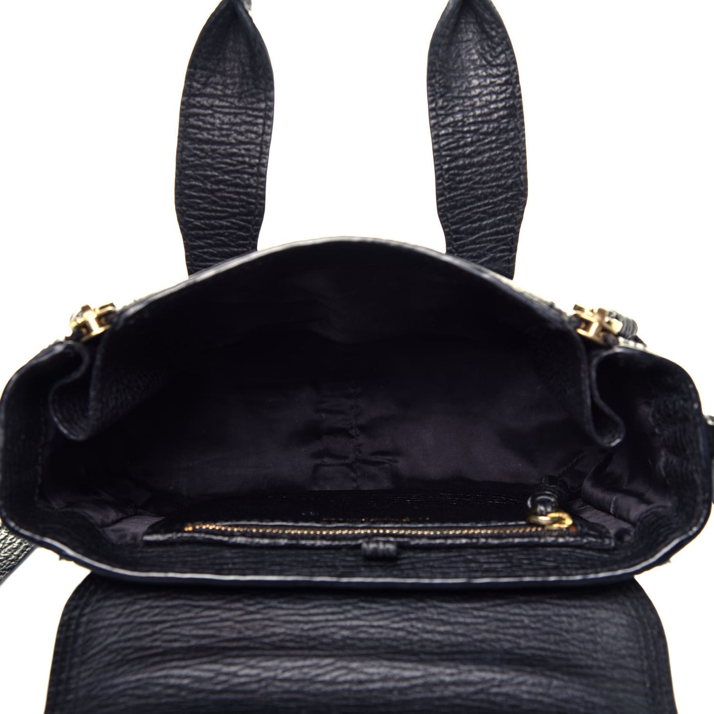 Textured Calfskin Mini Pashli Satchel Black