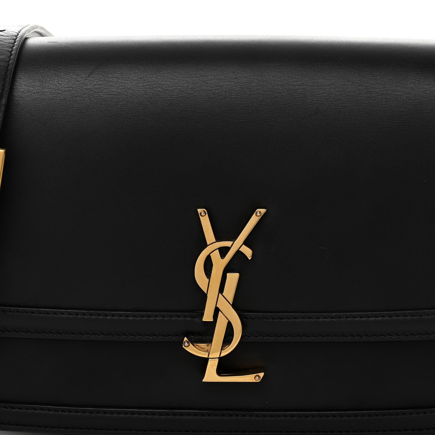 Saint Laurent Box Calfskin Monogram Medium Solferino Satchel Black 7 of 10
